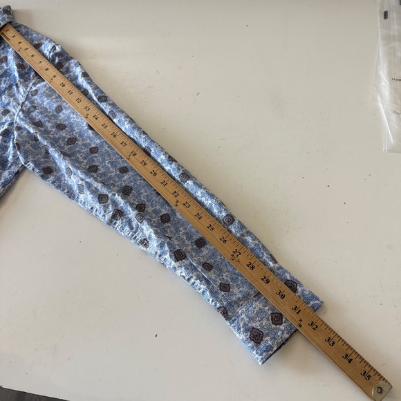 Robert Graham Light Blue Paisley Embroidered Flip Cuff Dress Shirt Mens SMALL - Picture 7 of 8